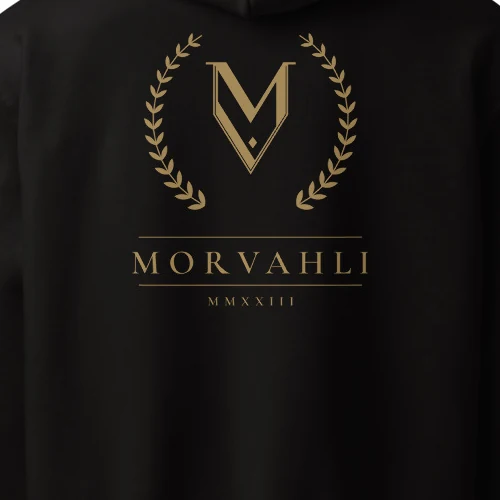 Crest Hoodie in black, detail