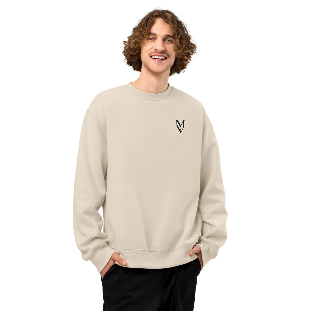 Emblem Crewneck in bone, front
