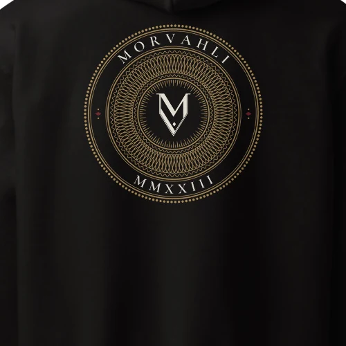 Medallion Hoodie in black, detail